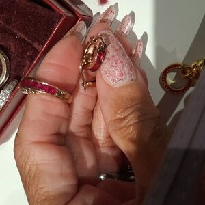 AUTHENTIC SOLID 18K ROSE 🌹 GOLD OVER STERLING SILVER TECHNIBOND RUBY RING SZ 6